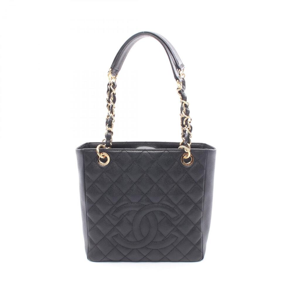 Chanel Matelasse PST Tote Bag Leather Calfskin Cowhide Black